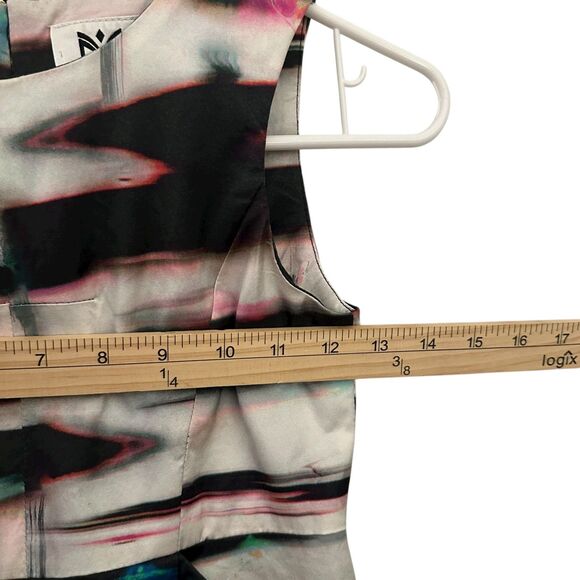 Milly Minis Girls Beige, Black & Pink Sleeveless Zip Back Shift Dress Pockets 8 - Picture 8 of 8